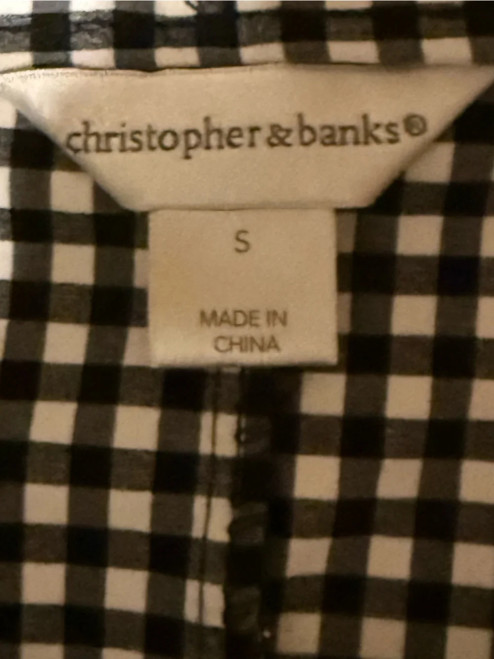 CHRISTOPHER & BANKS Black & White Gingham Stretch Pencil Skirt •Size S•